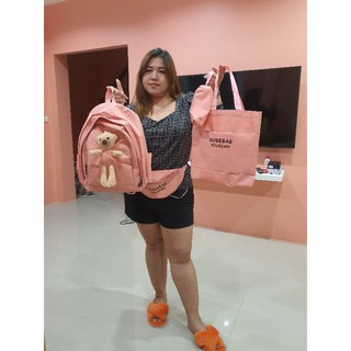 กระเป๋า set  หมีน้อย สี พลาสเทล มี 4 ใบ 1 set