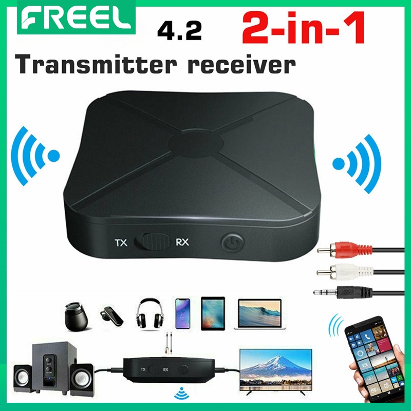 Freel อะแดปเตอร์รับส่งสัญญาณเสียงบลูทูธ 5.0 3.5 มม. แจ็ค 3.5 AUX RCA USB ดองเกิล ไร้สาย แฮนด์ฟรี สําหรับรถยนต์ ทีวี พีซี ลําโพง
