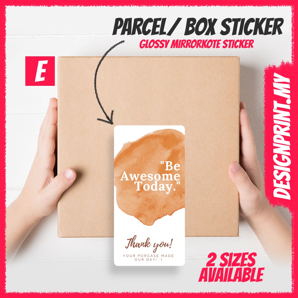 Thank You Sticker for Box Packaging Fragile | Stiker Terima Kasih Pembungkusan Kotak E