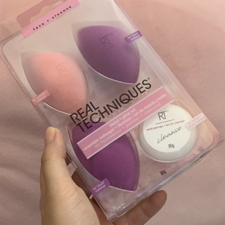 แท้💯% 3ชิ้นพร้อมสบู่ Real Techniques Miracle complexion Sponge ฟองน้ำเกลี่ยเรียบ นุ่ม ไม่เปลืองคสอ ของใหม่ พร้อมส่งค่ะ 💛