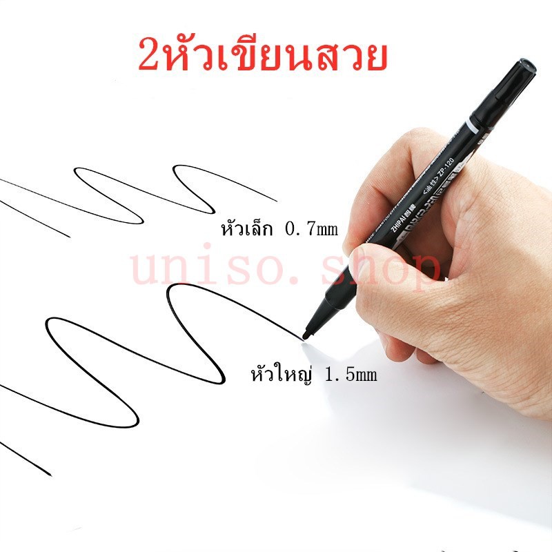ปากกาเขียนแผ่นซีดี 2 หัว รุ่นZP-120 ขนาด 0.7/1.5 มม. น้ำเงิน/แดง/ดำ (ราคาต่อด้าม) #maekerpen #ปากกา #เครื่องเขียน - รูปที่ 3