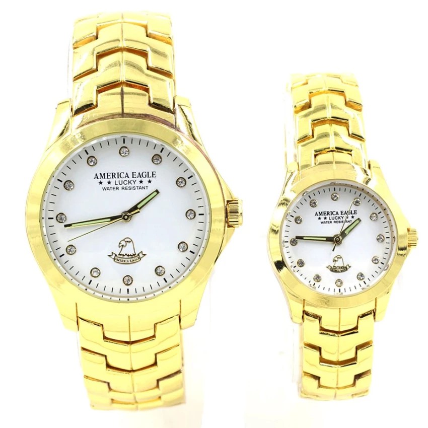 Sevenlight America Eagle นาฬิกาข้อมือคู่รัก - 9188-8127 (Gold/White)