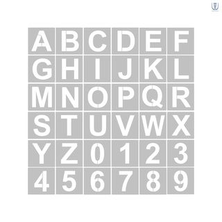 Bgt แผ่นแม่แบบฉลุลายตัวอักษร และตัวเลข 3 นิ้ว 36 ชิ้น ใช้ซ้ําได้ เป็นมิตรกับสิ่งแวดล้อม สําหรับตกแต่งผนังบ้าน