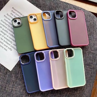 เคส สำหรับ ไอโฟน เคสซิลิโคน 12 promax  เคสนิ่ม เนื้อซิลิโคน สำหรับ iPhone 7+ 8PLUS ขอบสีหลังขุ่น TPU-R1777