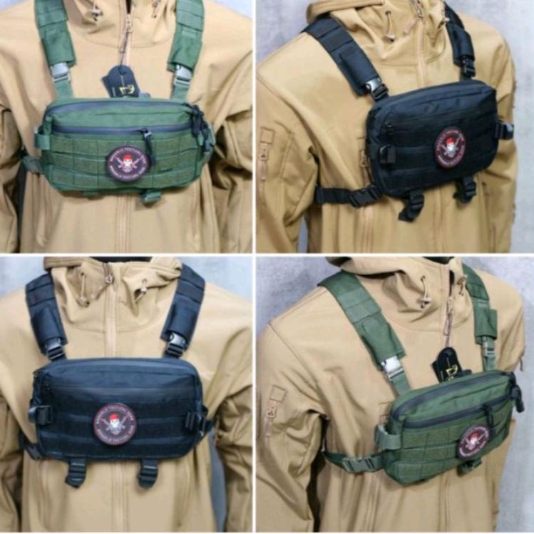 Viral Chest Bag Rig กันน้ํามัลติฟังก์ชั่น Biker กระเป๋าคาดเอวมอเตอร์ไซค์