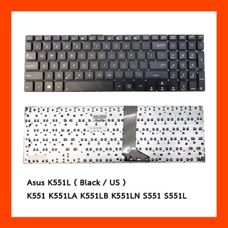 Keyboard Asus K551L Black US แป้นพิมพ์ ภาษาอังกฤษ ฟรีสติกเกอร์ไทย-อังกฤษ