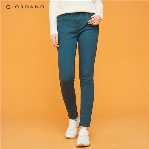 GIORDANO WOMEN Solid stretchy fleece-lined pants 05415517