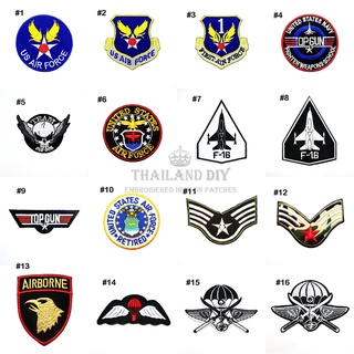 ตัวรีดติดเสื้อ ชุดนักบิน Topgun ยศทหาร ทหารอากาศ นักบินรบ พลร่ม US Air Force Patch งานปัก WOP DIY ตัวรีด อาร์มติดเสื้อ