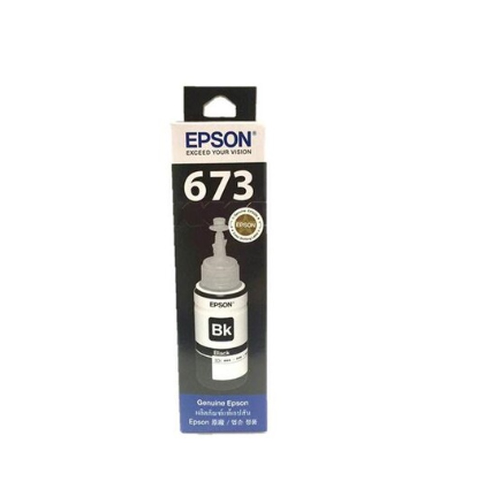 Epson 673 BK น้ำหมึกเติมแบบขวด สีดำ ของแท้ 70ml (T673100)