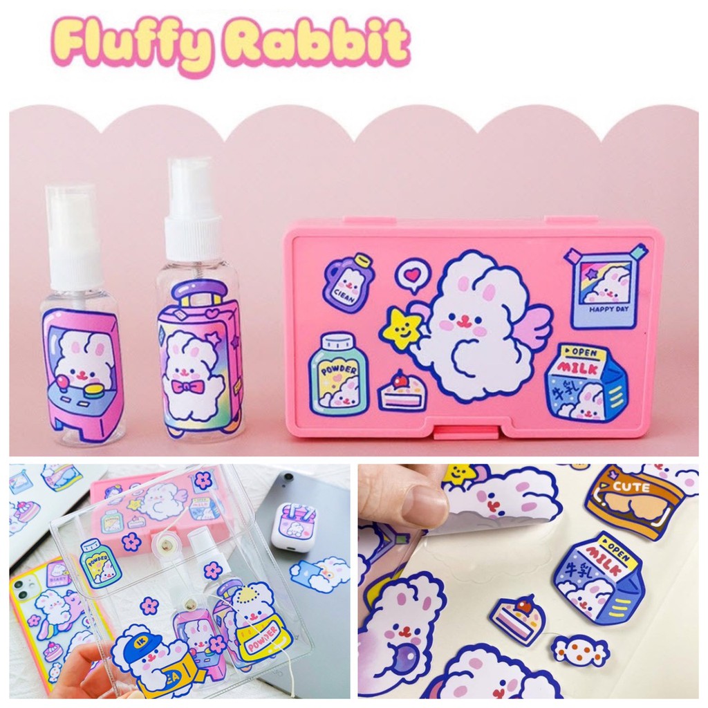 สติ๊กเกอร์ รุ่น กระต่าย Sticker น่ารัก สำหรับติดตกแต่ง DIY ติดแน่น ทน ...