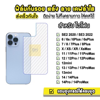 🔥 ฟิล์มกันรอย ฟิล์มหลัง เคฟล่า สำหรับ ไอโฟน 14promax 14plus 14 13promax 13 mini 12promax 12 11 xr xs 7/8plus ฟิล์มไอโฟน