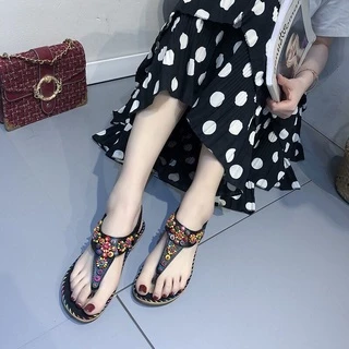 รองผู้หญิงแฟชั่น (พร้อมส่ง) และ Elegant Bohemian รองเท้าแตะส้นแบนแต่งลูกปัด รุ่น ONSC september27_th