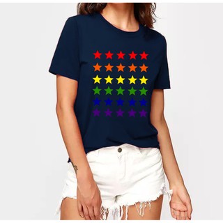 เสื้อยืดโอเวอร์ไซส์ แขนสั่น สีกรมท่า ผ้านุ่มมาก รุ่น Blue Star