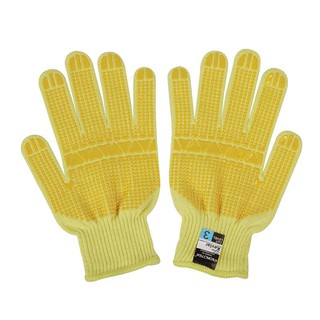 ถุงมือ Cut Heat Dotted สีเหลือง ไมโครเท็กซ์ Cut Heat Dotted Gloves in Yellow Microex