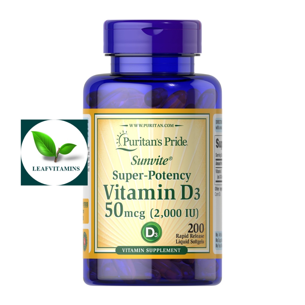 Puritan's Pride Vitamin D3 50 mcg (2000 IU) / 200 Softgels