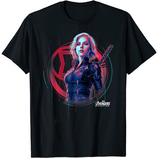 เสื้อยืด พิมพ์ลายกราฟิก Marvel War Black Widow Icon Tech สําหรับผู้ใหญ่Size S-5XL