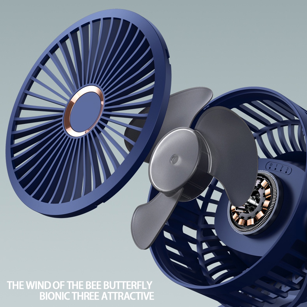 Clip Fan Portable USB Stroller Fans with 4 Speeds Quiet Clip on Mini ...