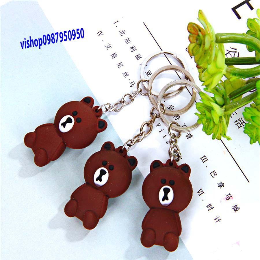 TQ_]BROWN SAD BEAR KEYCHAIN (Q19)