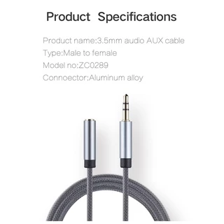Caravan Crew สายเพิ่มความยาว 3.5mm Male to Female Stereo Audio Cable Woven fishing net for Smartphones Tablets