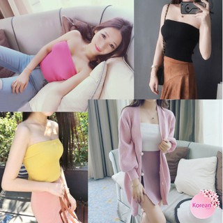 🎀Korean Fashion🎀เสื้อเกาะอกแฟชั่น 4 สี ใส่สบาย
