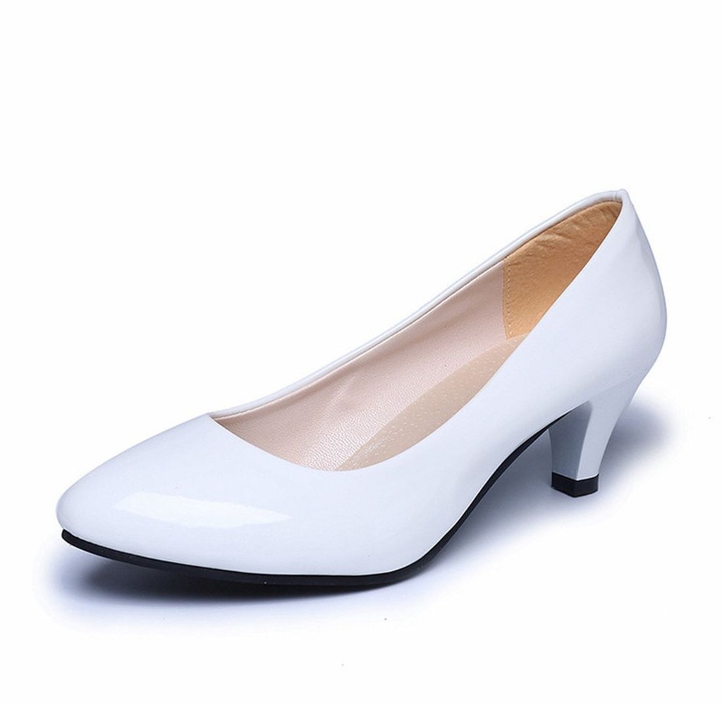 SILIFE Ladies Work Low Mid OL Platforms 5.5CM Leather Shoes