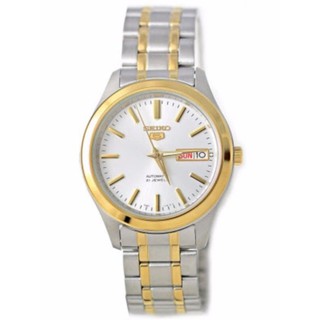 Seiko 5 นาฬิกาข้อมือผู้ชาย SNKM48K1 Automatic Two Tone StainlessSteel Case Silver Dial