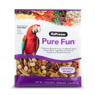 ซูพรีม Pure Fun สูตรผลไม้+ผัก+เมล็ดธัญพืช สำหรับนกใหญ่ มาคอว์ อมาซอน กระตั้ว (2lb / 907g)