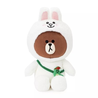 ตุ๊กตาไลน์เฟรนด์ หมีบราวน์ใส่ชุดโคนี่รุ่นพิเศษ Line Friends Cute Brown Bear Cony Plush Toy ขนาด 25 ซม.