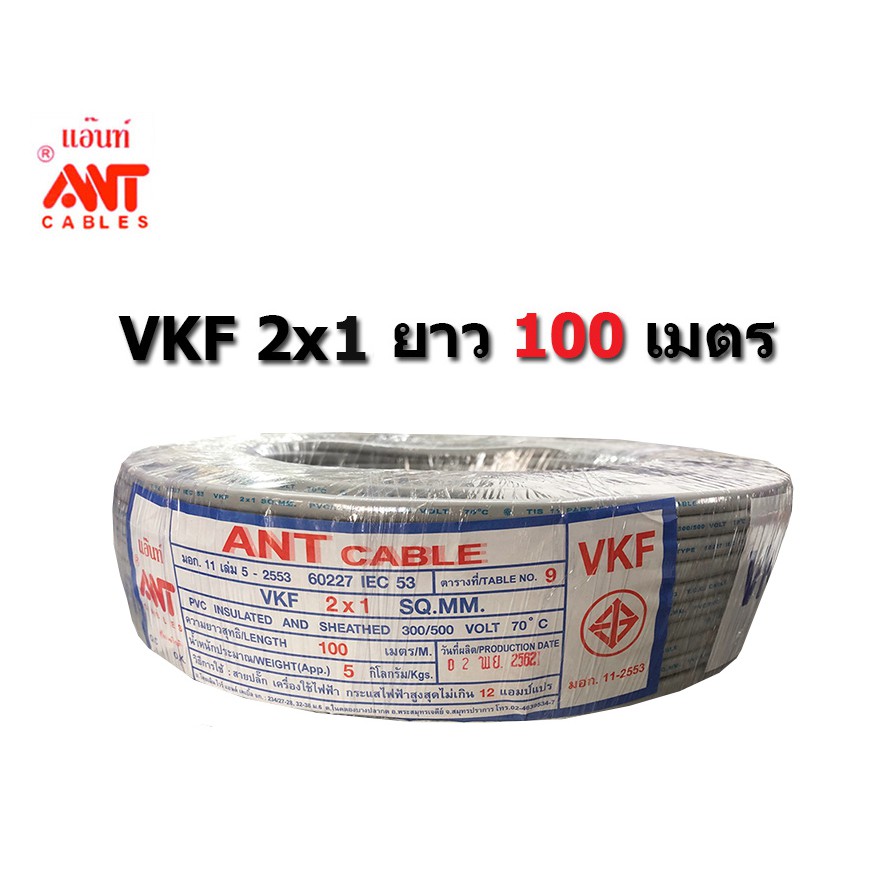 สายไฟ Vkf 2*1 2X1 ขด 100 เมตร (ยาว 100 เมตรนะ ไม่ใช่ 90 เมตร!!!!) | Shopee  Thailand