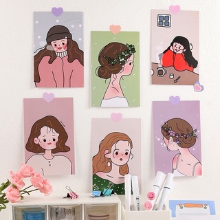 🍳🍞Cartoon Girl Decoration Card การ์ดตกแต่งห้อง [พร้อมส่ง] รูปตกแต่งผนัง โปสการ์ด ของตกแต่งบ้าน ภาพแต่งห้อง❤️