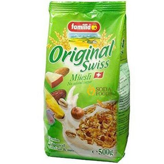 Familia Muesli Crunch Original Swiss แฟมิเลีย มูสลี่ ซีเรียลธัญพืช กราโนล่า สวิส ออริจินอล 500g.