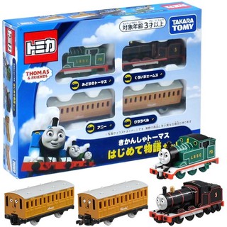 แท้ 100% จากญี่ปุ่น โมเดล เซ็ต 4 ชิ้น รถไฟ โทมัสแอนด์เฟรนด์ Takara Tomy Tomica Thomas &amp; Friends Gift Thomas Tank Engine