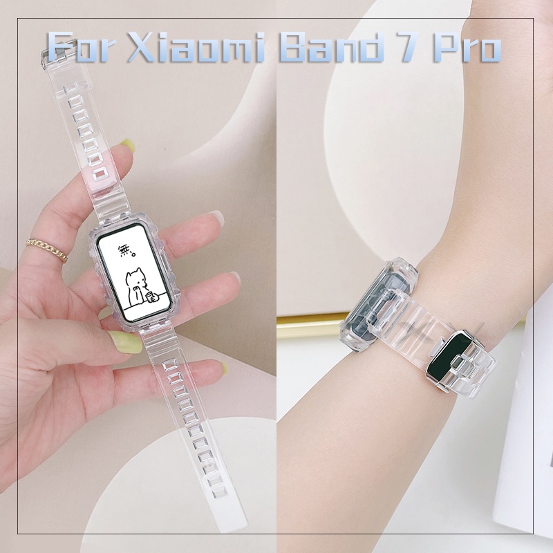 Glacier สายนาฬิกาข้อมือ แบบใส พร้อมเคส สําหรับ Xiaomi Band 7 Pro Xiaomi Band 7Pro