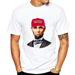 เสื้อผ้าผชเสื้อยืด ลาย Abraham Lincoln Trump MAGA Hat Cool Ivory ไซซ์ S 5XL T 1424S-5XL