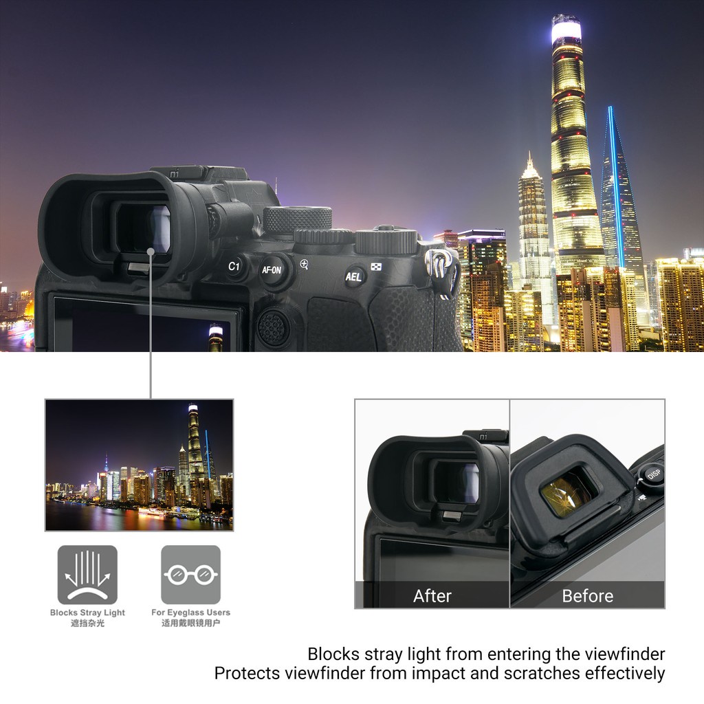 Kiwifotos FDA-EP19 ช่องมองภาพกล้อง ซิลิโคนนิ่ม แบบเปลี่ยน สําหรับ Sony A7R V A7R5 A7M4 A7 IV A7S III A7S3 A1 Sony FDA-EP19