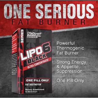 Nutrex LIPO6 BLACK(60caps)แฟตเบิร์นเร่งอัตราเผาผลาญไขมัน