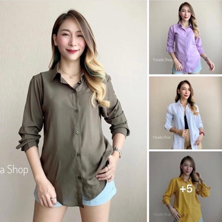 เสื้อเชิ้ตผู้หญิงแขนยาว เสื้อเชิ้ตทำงาน เสื้อเชิ้ต (รหัส งA) ** เสื้อเชิ้ต  รุ่น  ไม่มีกระเป๋า