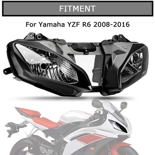 Psler ไฟหน้ารถจักรยานยนต์ ไฟหัวเหล็ก ไฟหน้า ไฟหน้าชุด อดฮาโลเจน สําหรับ Yamaha YZF R6 2008 2009 2010 2011 2012 2013 2014 2015 2016