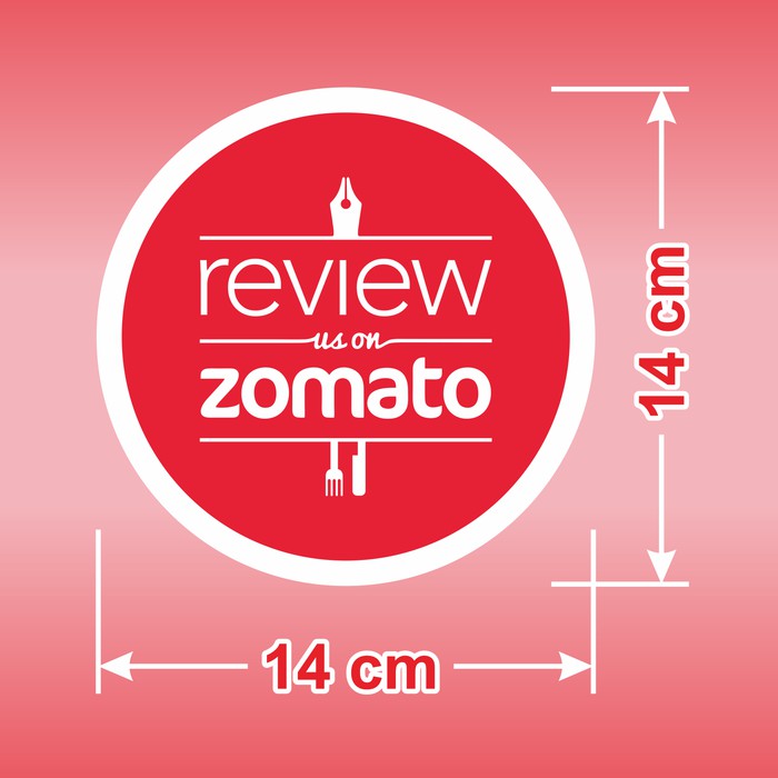 Round Sticker Review us on ZOMATO Sticker เส้นผ่านศูนย์กลาง 14 cm