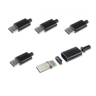 ปลั๊กเชื่อมต่อ TYPE-C USB ตัวผู้ 5 ชิ้น พร้อมสายเชื่อมต่อข้อมูล PCB 24pin DIY