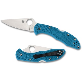 มีดพับ Spyderco Delica Flat Ground Blue (C11FPBL)