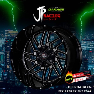 (ส่งฟรี) แม็กขอบ20 แม็กแต่ง JP OFFROAD#X6 20x12 " 6รู 139.7 ET-44 สีดำกลึงหมุด (2,4 วง)