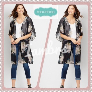 🏖️🏖️เสื้อคลุมลายดอกตัวยาวกิโมโน แบรนด์แท้🏖️ Maurices ใส่คลุมแต่งแบบเก๋ๆ พกง่าย🏖️🏖️
