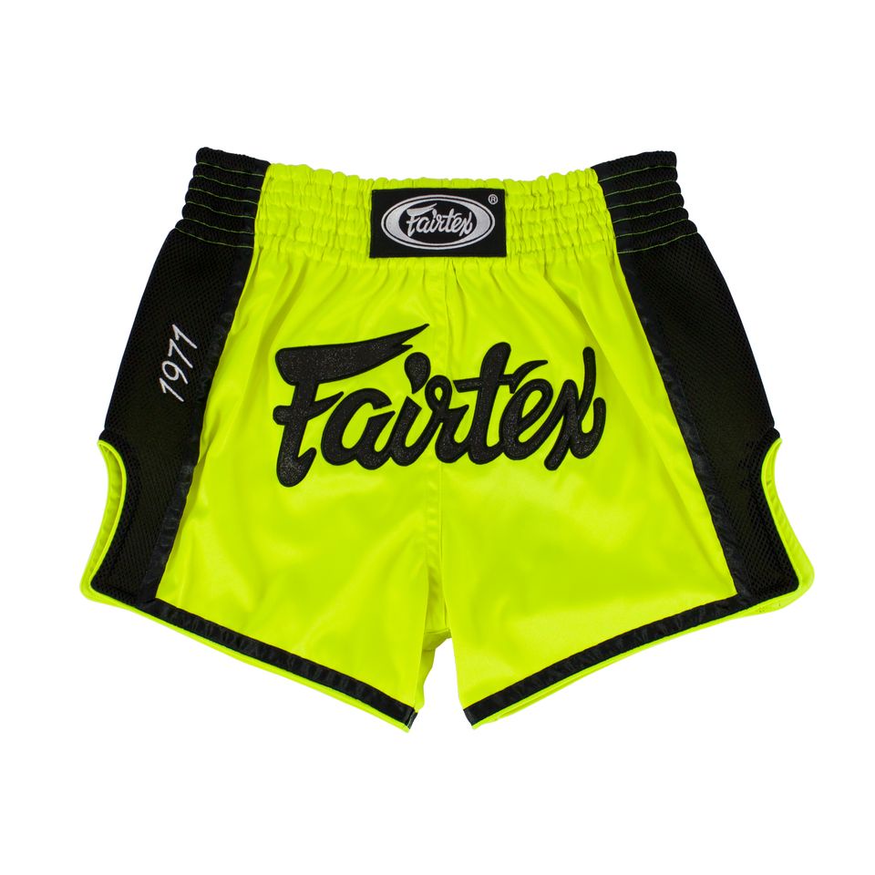 Fairtex BS1706 กางเกงมวย slim cut lime green