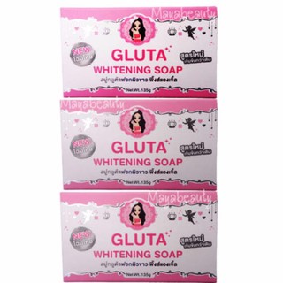 Gluta Whitening Soap by Pink Angel สบู่กลูต้าไธโอน 135g.(3ก้อน)#704