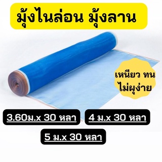 มุ้งไนล่อนสีฟ้า ขนาด3.60ม.,4ม.และ5ม.x30หลา มุ้งลาน ผ้าลาน ตากข้าว ผ้ามุ้งผ้าตาข่าย มุ้งเขียว ผ้าแยงเขียว มุ้งตากข้าว