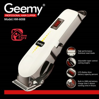 ปัตตาเลี่ยนไร้สาย Geemy รุ่น GM-6008 ตัดผม โกนหนวด แบตเตอเลี่ยน แบตเตอเลี่ยนไร้สาย โกนหนวด