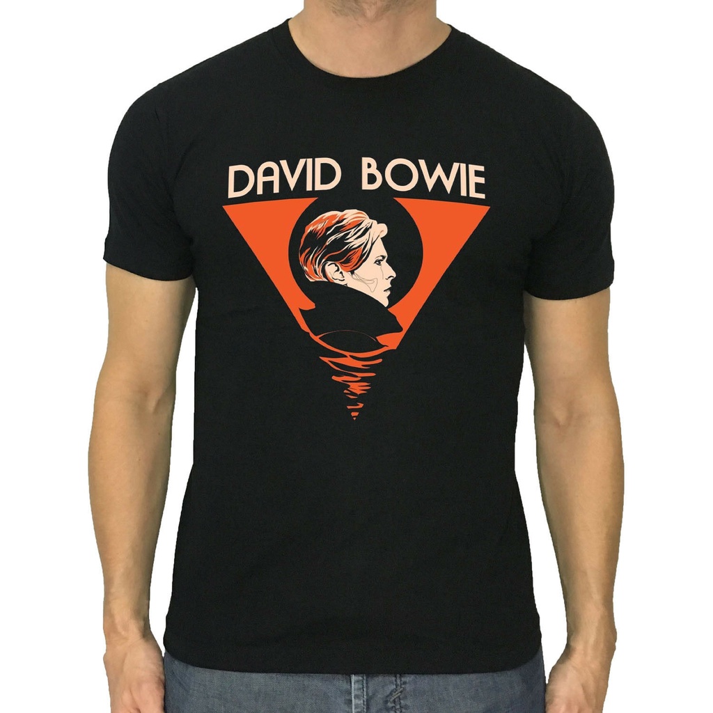 เสื้อยืดผ้าฝ้ายผู้ชายพิมพ์ลาย David Bowie English Singer