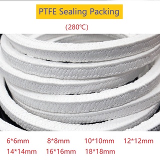 1Meter 4mm~18mm PTFE braided Compression Packing acrylic fiber packing ptfe Filled Gland rope Gland Packing เชือกถัก อะคริลิคไฟเบอร์ ptfe 4 มม.~18 มม. 1 เมตร