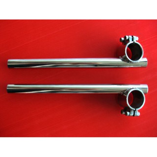 YAMAHA SR500 XS650 CLIP-ON HANDLE BAR SET (35 mm.) "STAINLESS STEEL" // แฮนด์ ตัวยึดแฮนด์รถ สเตนเลส สินค้าคุณภาพดี